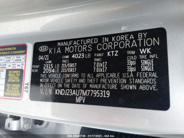KNDJ23AU7M7795319 KIA SOUL S
