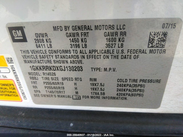 GMC ACADIA SLT 2016 1GKKRRKDXGJ130203 Image 9