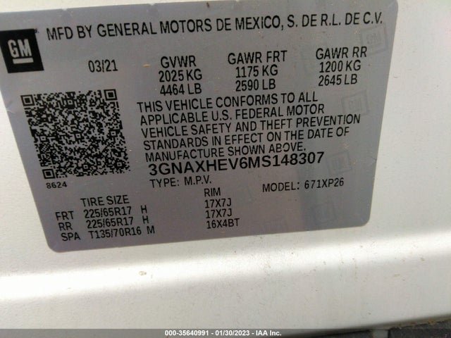 Chevrolet EQUINOX LS 2021 3GNAXHEV6MS148307 Image 9