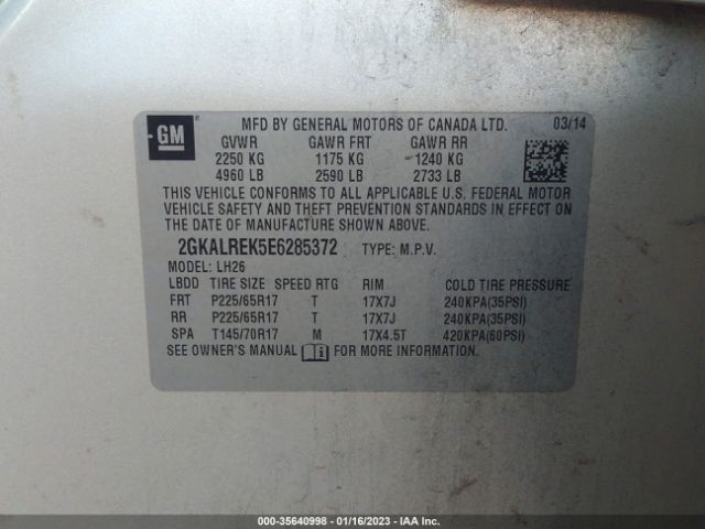 2GKALREK5E6285372 GMC Terrain Sle
