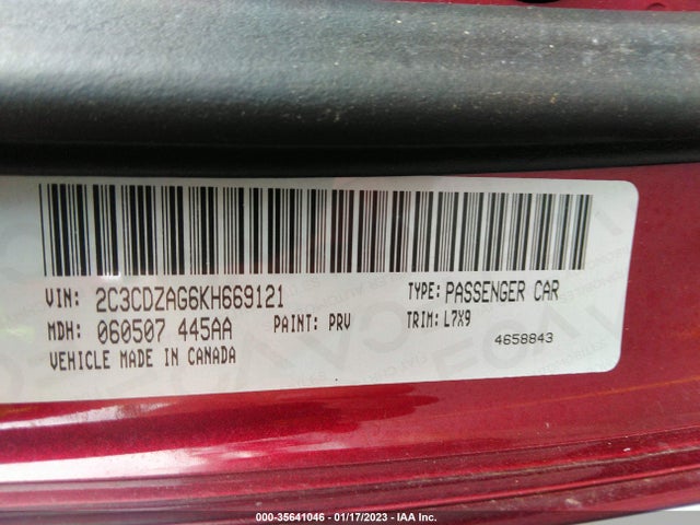 2019 Dodge Challenger, VIN: 2C3CDZAG6KH669121