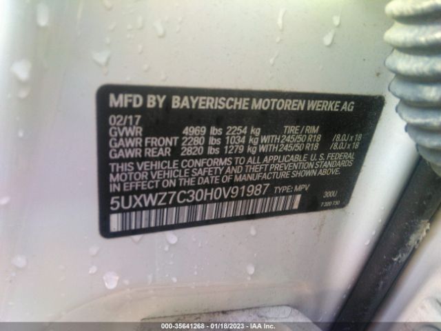 5UXWZ7C30H0V91987 BMW X3 Sdrive28i