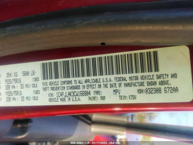 1C4PJLAK3CW166804 Jeep Liberty Sport