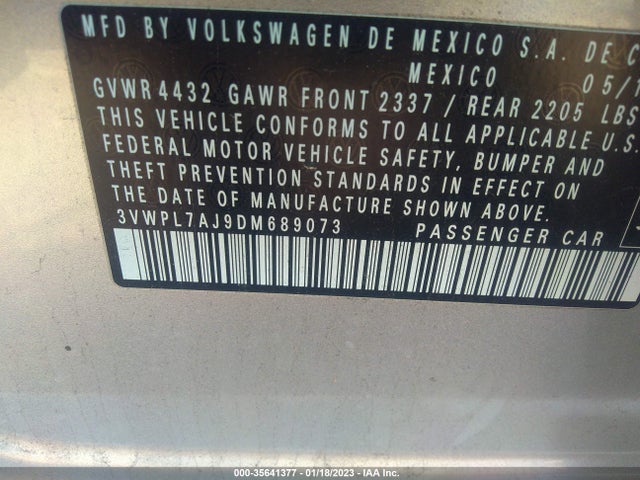 2013 VOLKSWAGEN JETTA SPORTWAGEN TDI W/SUNROOF VIN: 3VWPL7AJ9DM689073