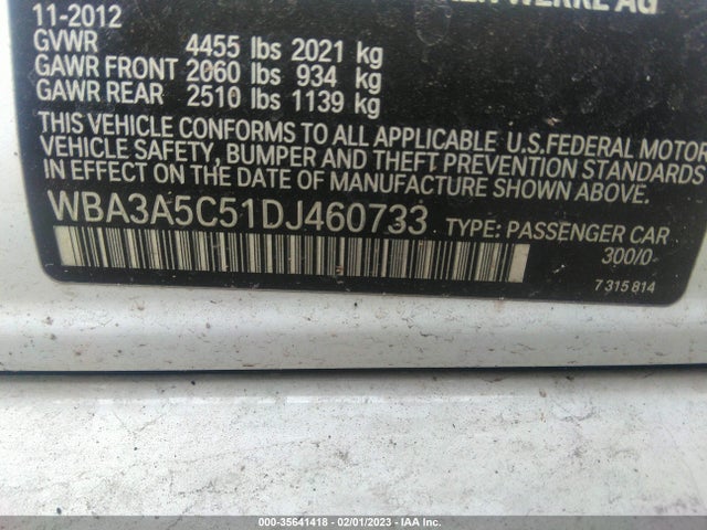 BMW 3 Series 328i 2013 WBA3A5C51DJ460733 Image 9