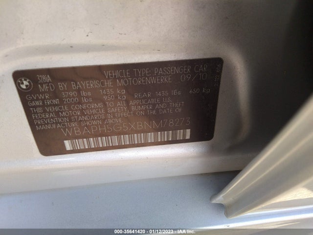 BMW 3 Series 328i 2011 WBAPH5G5XBNM78273 Image 10