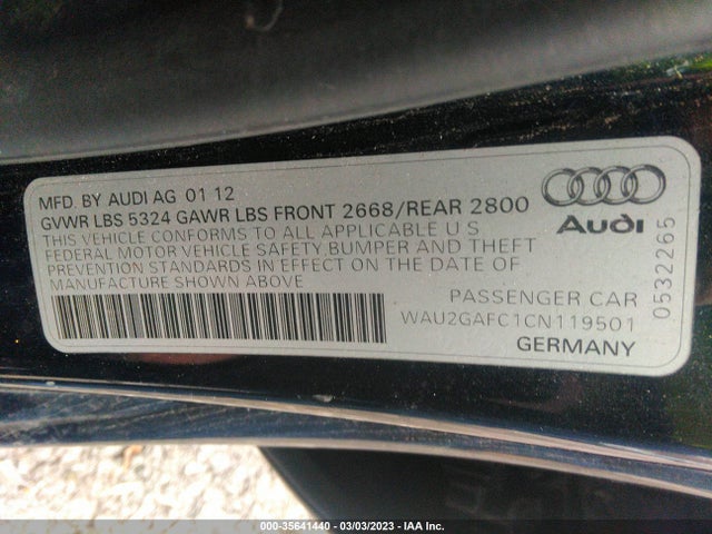 Audi A7 3.0 Prestige 2012 WAU2GAFC1CN119501 Image 10
