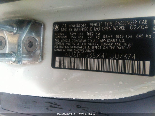 BMW Z4 2004 4USBT535X4LU07374 Image 11