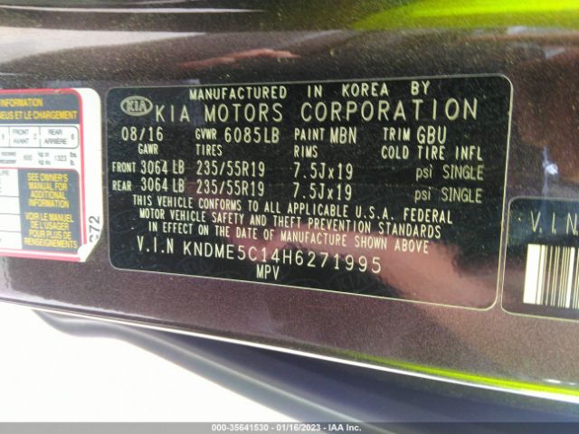 KNDME5C14H6271995 KIA Sedona Sx-l