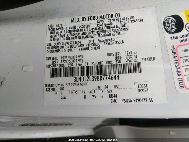 Lincoln MKZ 2011 3LNDL2L39BR774644 Image 9