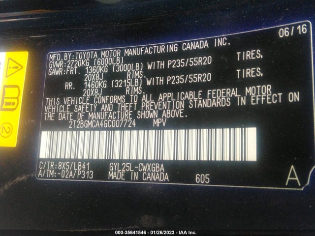 2T2BGMCA4GC007724 Lexus RX 450H
