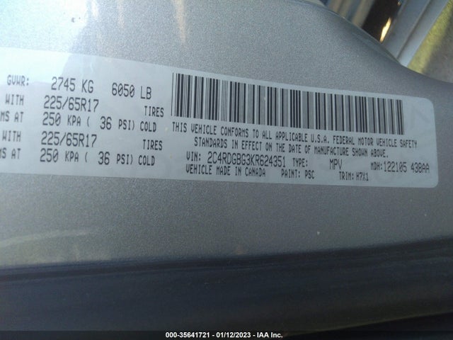 Dodge Grand Caravan Se 2019 2C4RDGBG3KR624351 Image 9