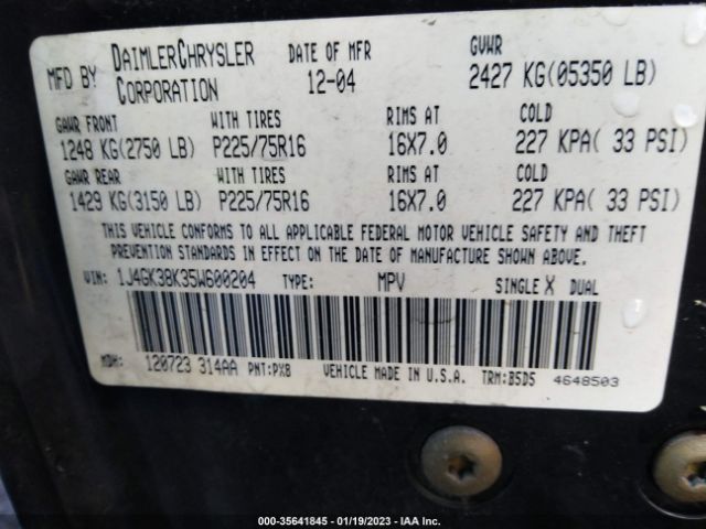 1J4GK38K35W600204 Jeep Liberty Renegade