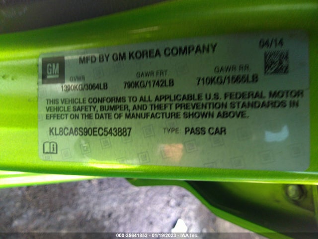 Chevrolet SPARK LS 2014 KL8CA6S90EC543887 Image 9