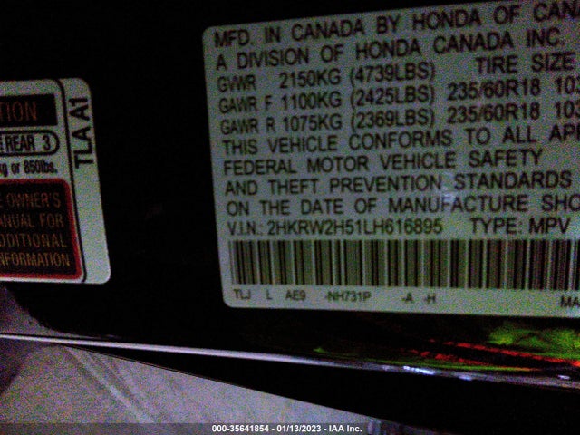 2020 Honda CR-V, VIN: 2HKRW2H51LH616895
