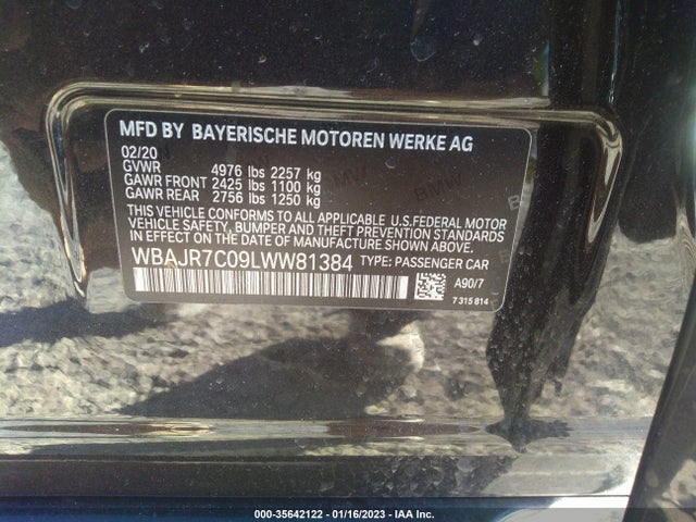 2020 BMW 5 Series, VIN: WBAJR7C09LWW81384