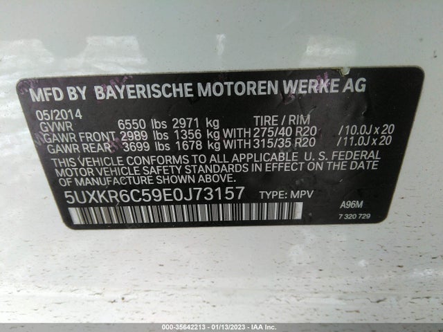 BMW X5 Xdrive50i 2014 5UXKR6C59E0J73157 Image 10