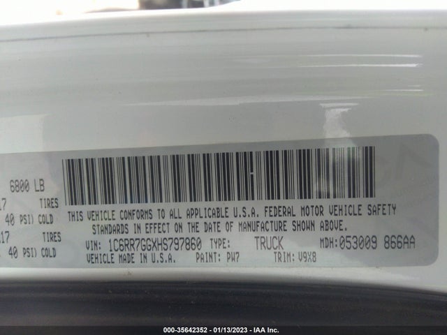 RAM 1500 Slt 2017 1C6RR7GGXHS797860 Image 9