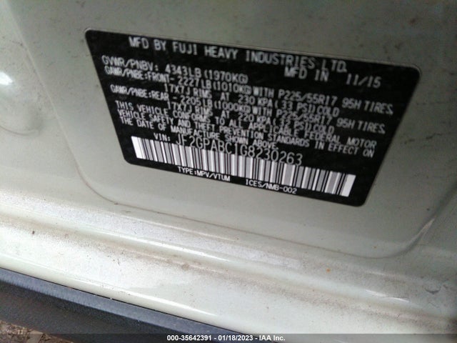 2016 Subaru Crosstrek, VIN: JF2GPABC1G8230263