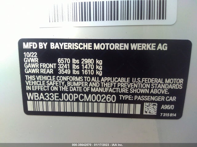2023 BMW 7 Series, VIN: WBA33EJ00PCM00260