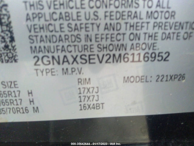 Chevrolet EQUINOX LS 2021 2GNAXSEV2M6116952 Image 9