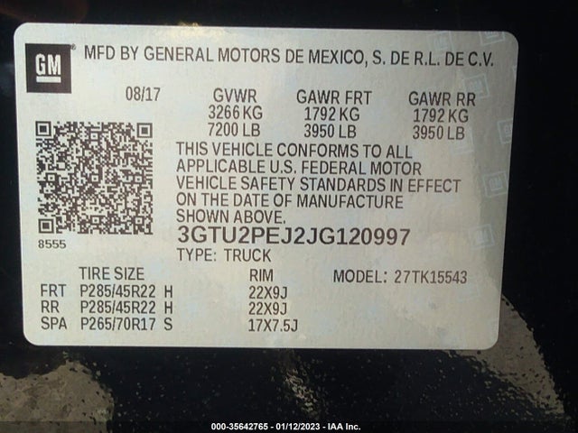 GMC Sierra 1500 Denali 2018 3GTU2PEJ2JG120997 Image 9