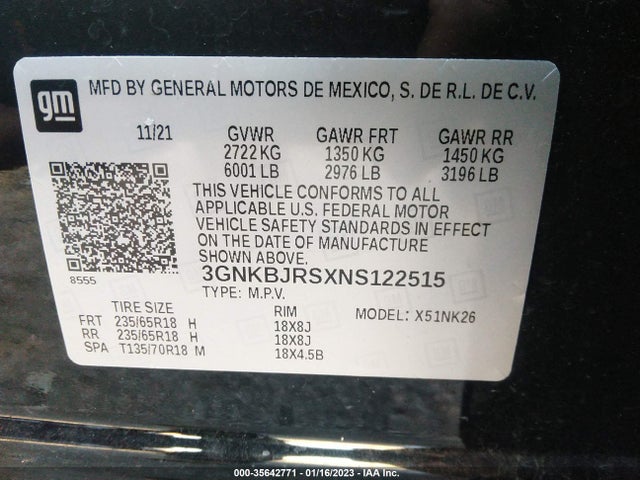 2022 Chevrolet Blazer, VIN: 3GNKBJRSXNS122515