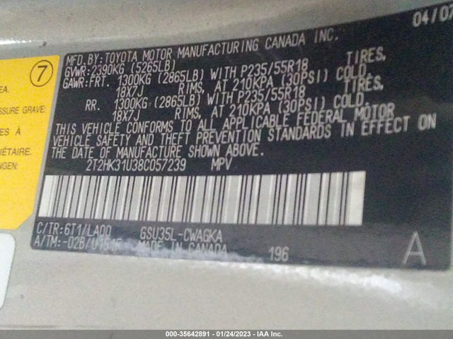 Lexus RX 350 2008 2T2HK31U38C057239 Image 10