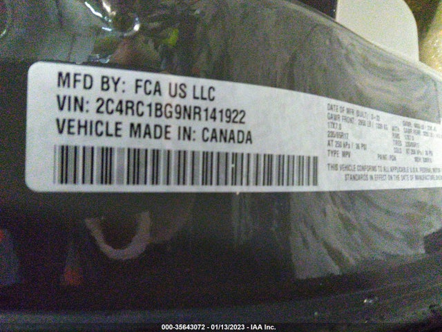 Chrysler Pacifica Touring L 2022 аукцион фото