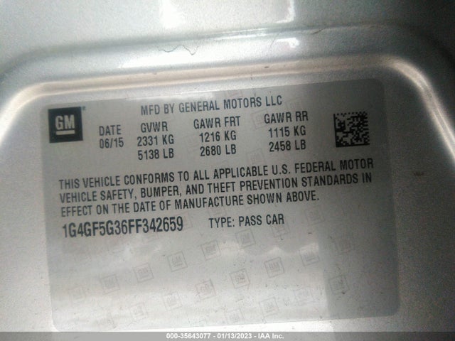 2015 Buick LaCrosse, VIN: 1G4GF5G36FF342659