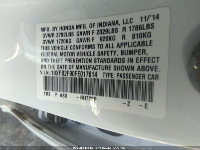 Honda Civic Sedan Ex-l 2015 19XFB2F90FE017614 Image 10