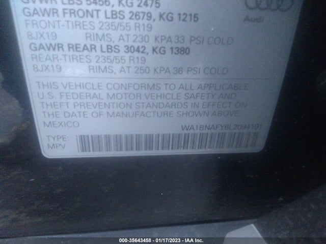 Audi Q5 Premium Plus 2020 WA1BNAFY6L2094191 Image 9