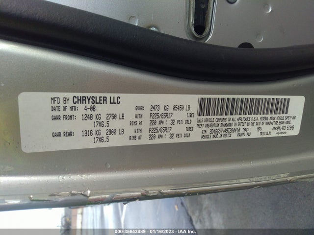 2009 DODGE JOURNEY SXT VIN: 3D4GG57V49T200410