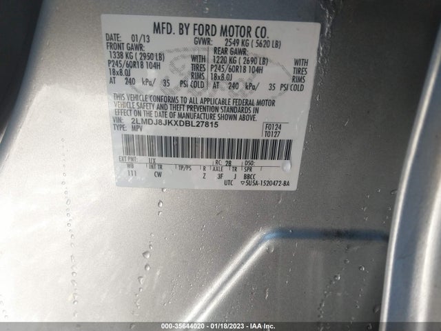 Lincoln MKX 2013 2LMDJ8JKXDBL27815 Image 10