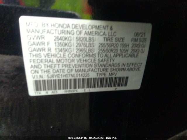2022 Acura MDX, VIN: 5J8YE1H07NL014225