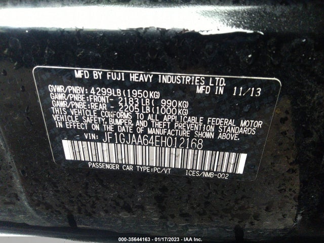 Subaru IMPREZA SEDAN 2014 JF1GJAA64EH012168 Image 10