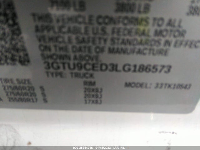 GMC Sierra 1500 Elevation 2020 3GTU9CED3LG186573 Image 9
