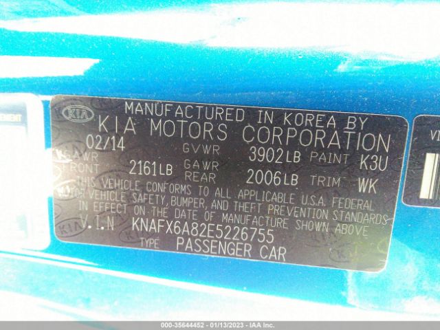 KNAFX6A82E5226755 KIA Forte Koup Ex
