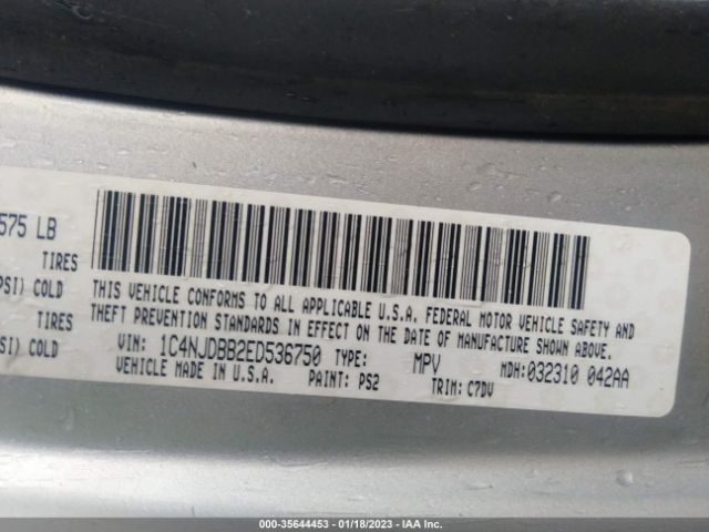 1C4NJDBB2ED536750 Jeep Compass Sport