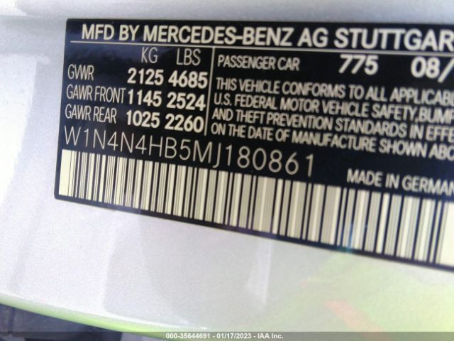 W1N4N4HB5MJ180861 Mercedes-Benz Gla Gla 250