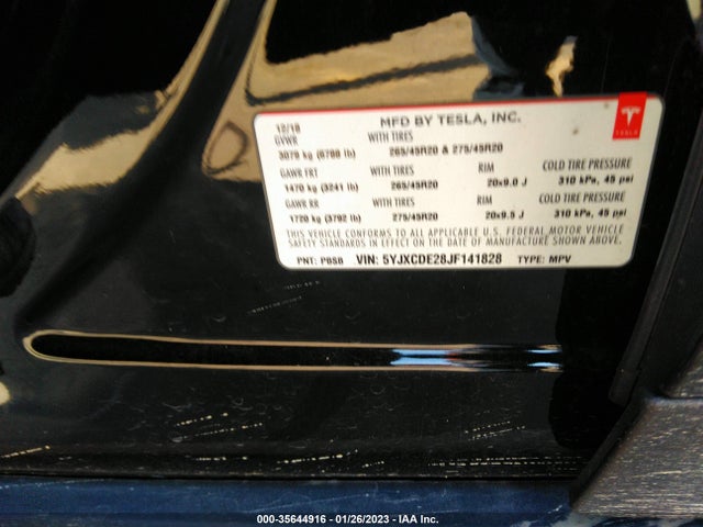 Tesla Model X 75d/100d/p100d 2018 5YJXCDE28JF141828 Image 11