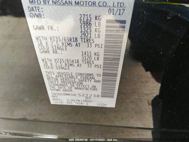 Infiniti QX60 2017 5N1DL0MN5HC522238 Image 10