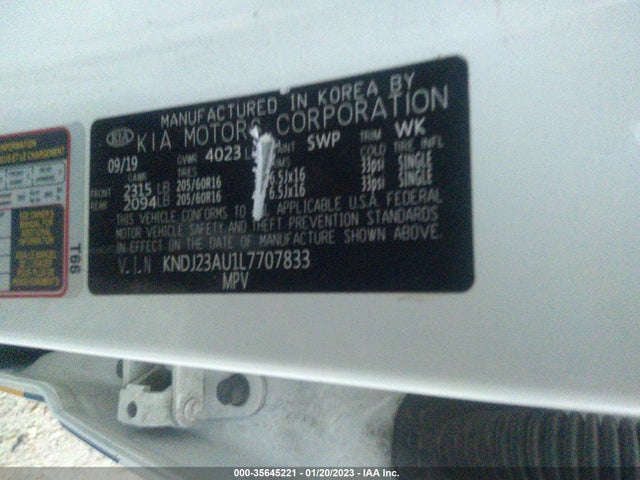 KIA SOUL LX 2020 KNDJ23AU1L7707833 Image 10