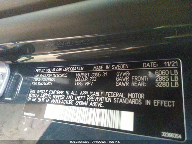 2022 Volvo XC90, VIN: YV4A22PL2N1813865