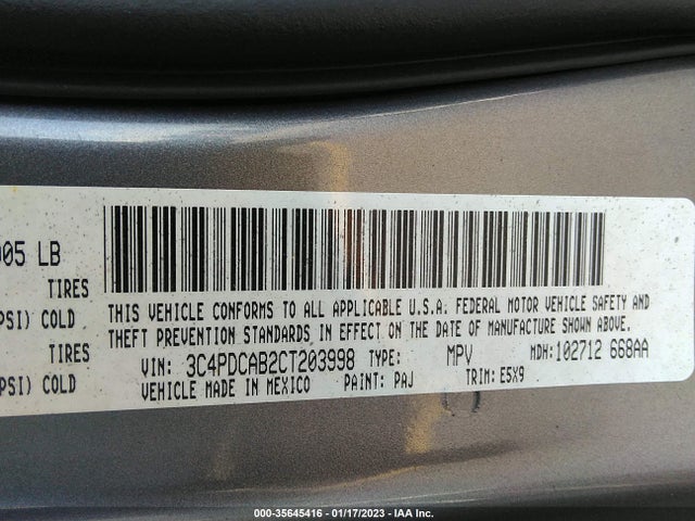 Dodge Journey American Value Pkg 2012 3C4PDCAB2CT203998 Image 10