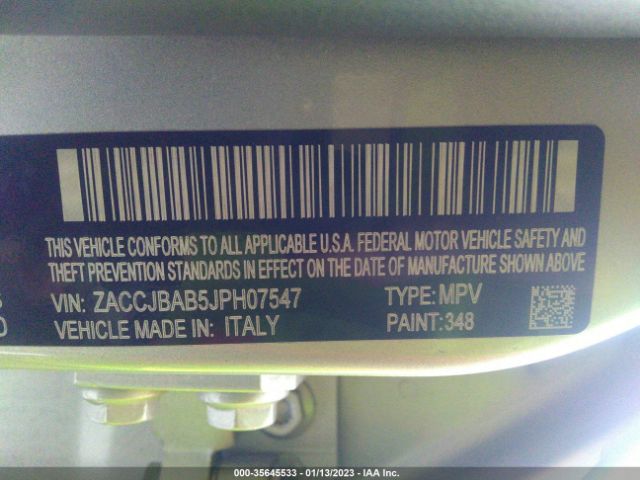 ZACCJBAB5JPH07547 Jeep Renegade Sport