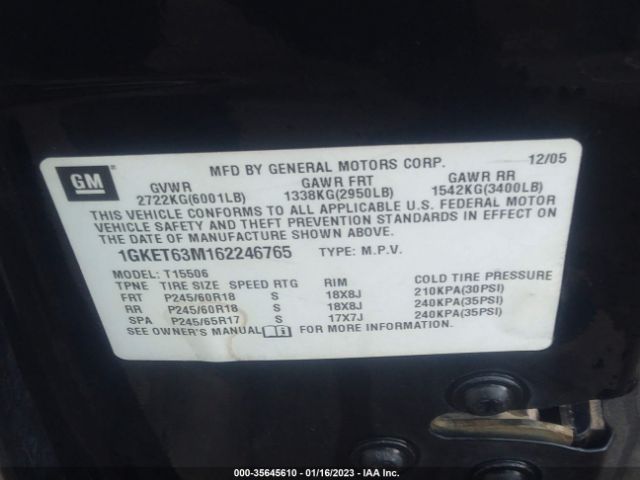 1GKET63M162246765 GMC Envoy Denali