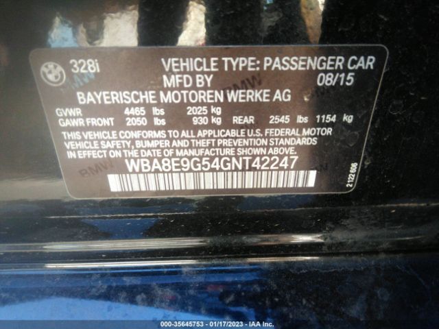 WBA8E9G54GNT42247 BMW 3 Series 328i