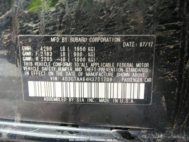 2017 Subaru Impreza, VIN: 4S3GTAA64H3751739