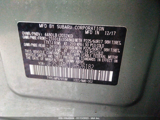 2018 Subaru Forester, VIN: JF2SJARC1JH526182